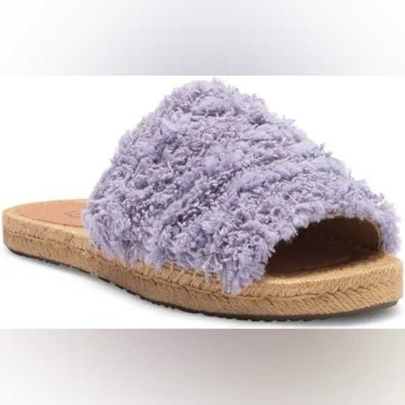 UGG Shoes - UGG Fuzzy Slide Espadrille Sandals Lilac Purple 8 Vacationcore